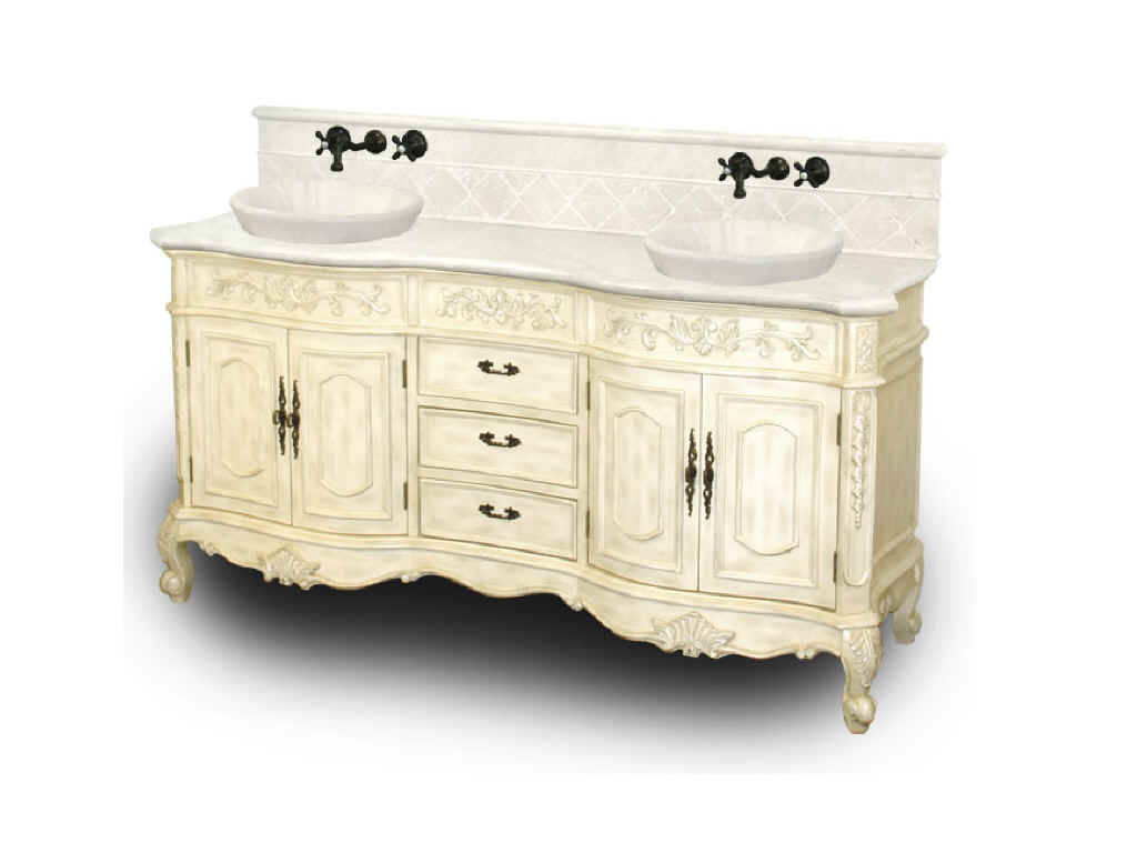 Finding Antique Bathroom Vanity White, Vessel Sink On Antique Dresser