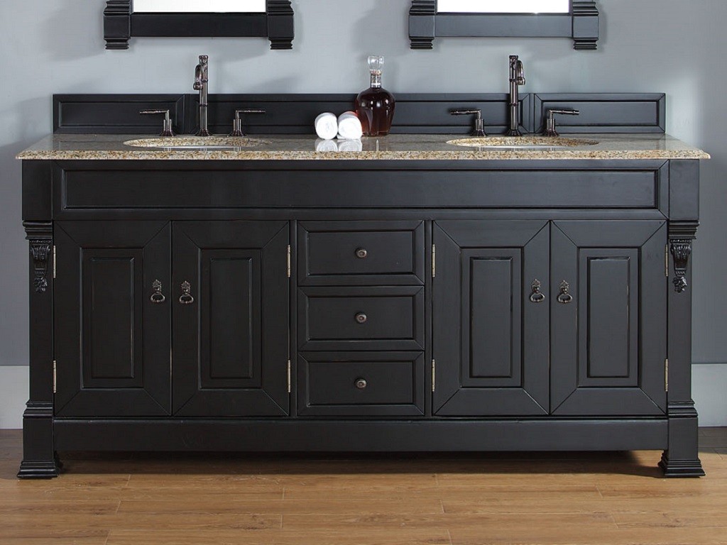 black vanity bathroom