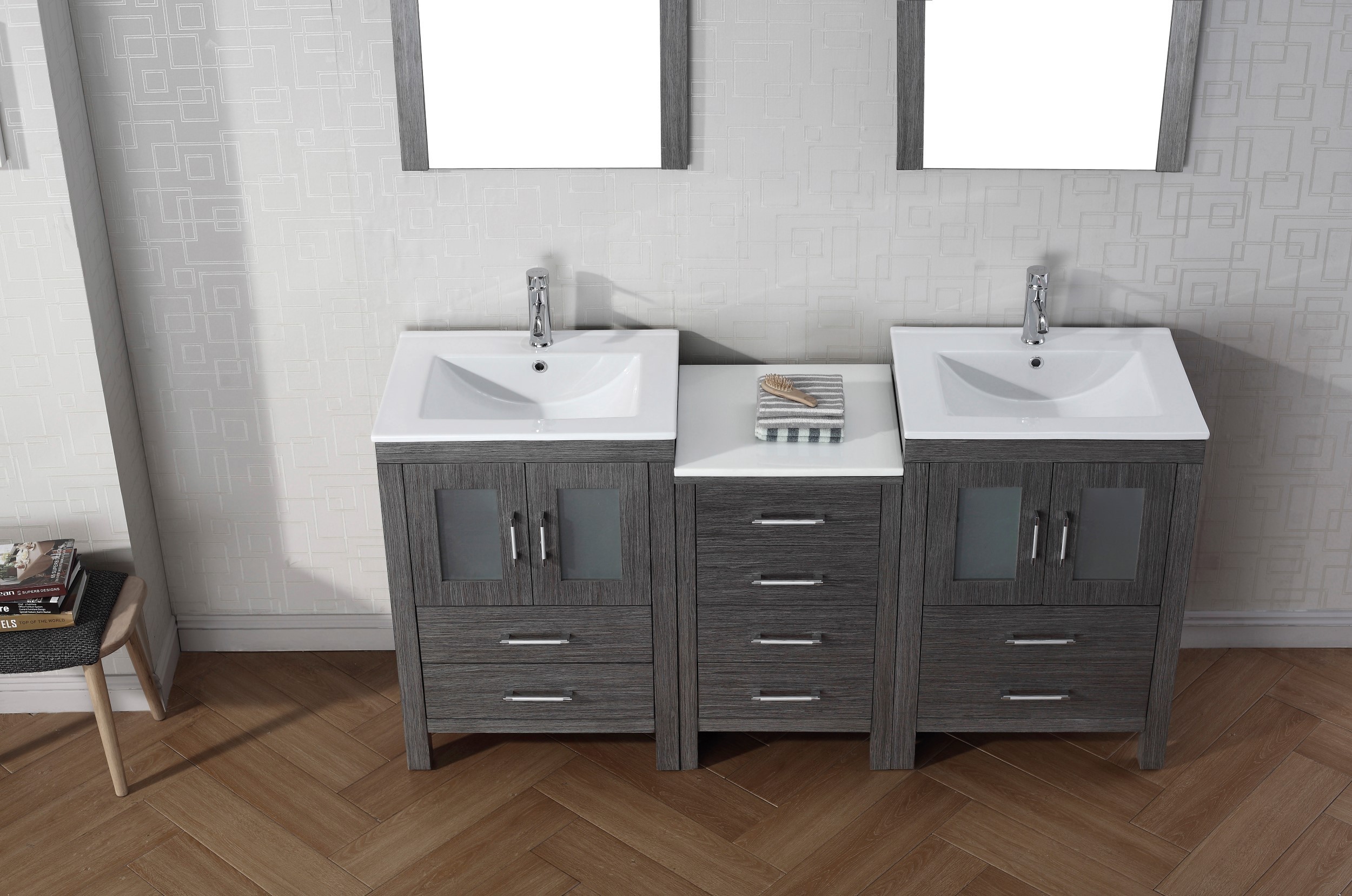 grey vanity bathroom